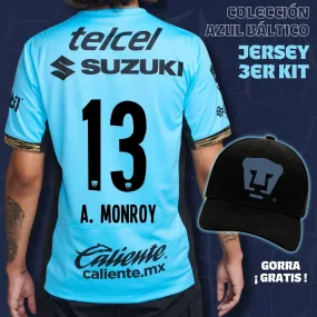 13 Pablo Monroy - Colección Azul Báltico - Jersey Tercer Kit + Gorra de Regalo