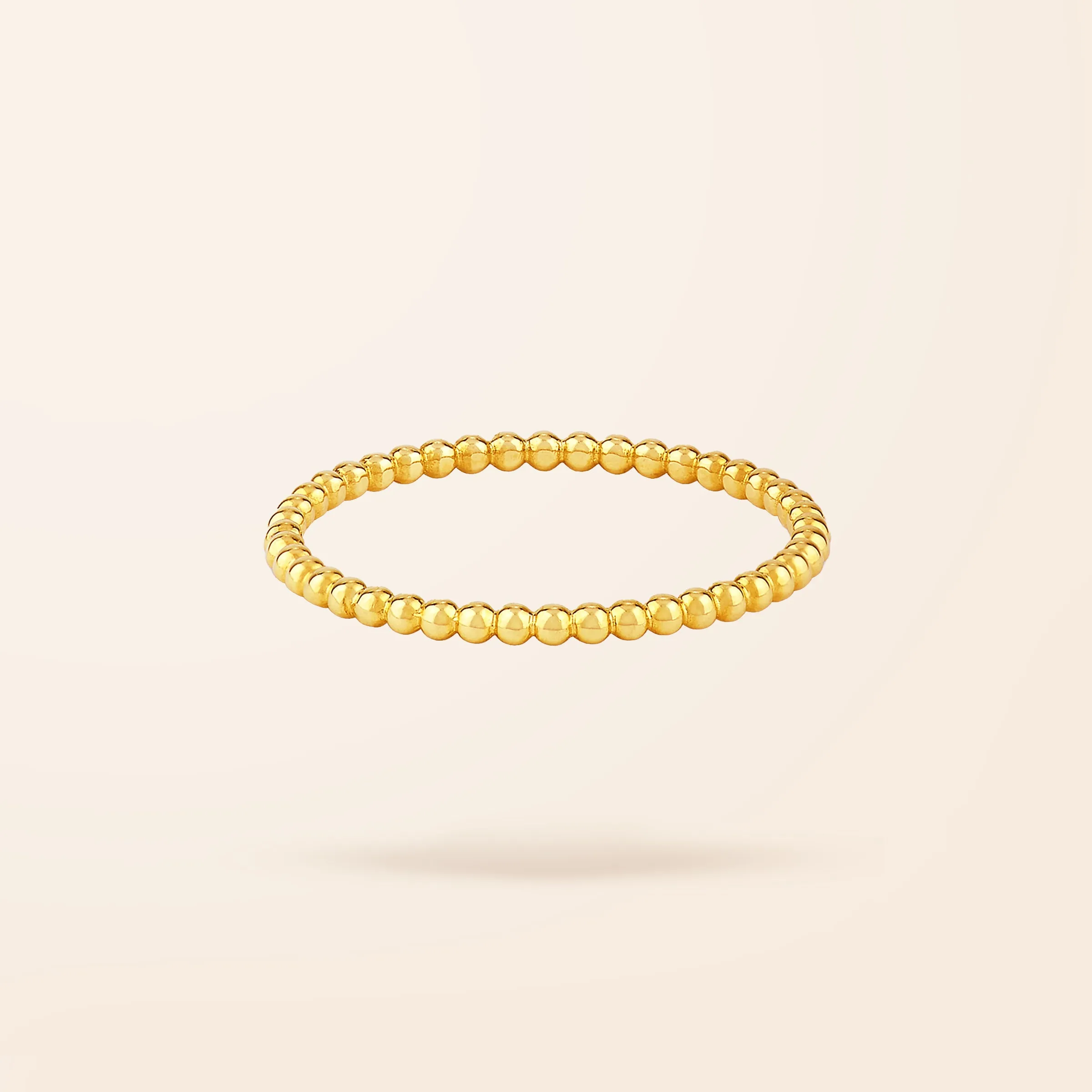 14K Gold Bead Ring