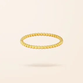 14K Gold Bead Ring