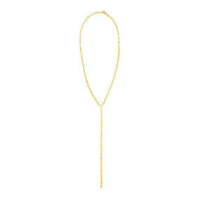 14k Yellow Gold 17 inch Lariat Necklace with Polished Circlesrx26039-17-rx26039-17