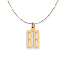 14k Yellow Gold, Alumni Small Elongated Number 88 Necklace