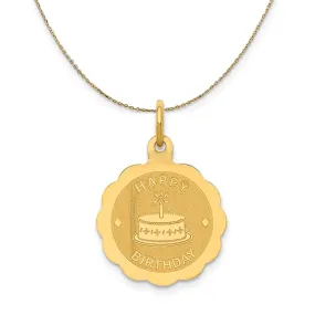 14k Yellow Gold Happy Birthday Necklace