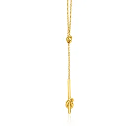 14k Yellow Gold Lariat Necklace with Knotsrx57220-17-rx57220-17