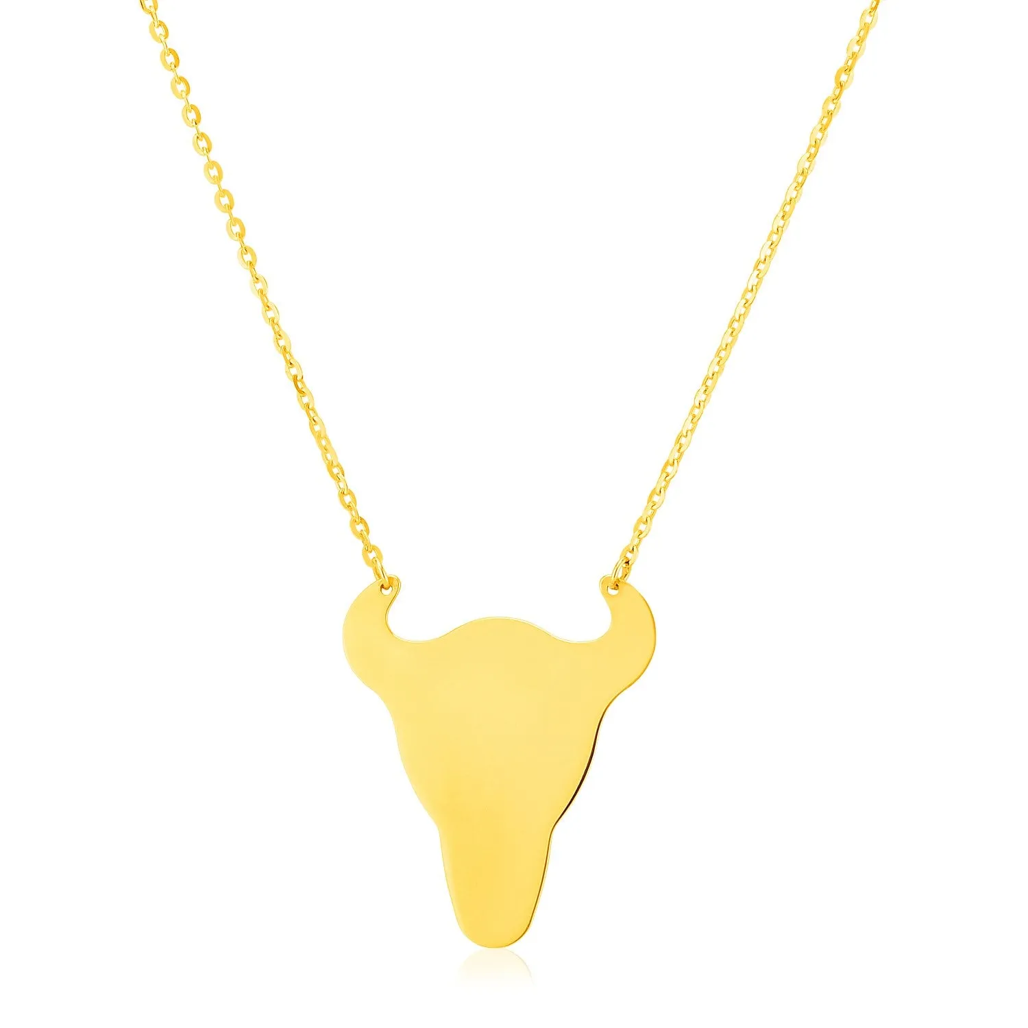 14K Yellow Gold Necklace with Longhornrx27889-18-rx27889-18