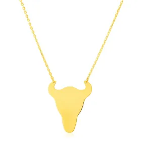 14K Yellow Gold Necklace with Longhornrx27889-18-rx27889-18