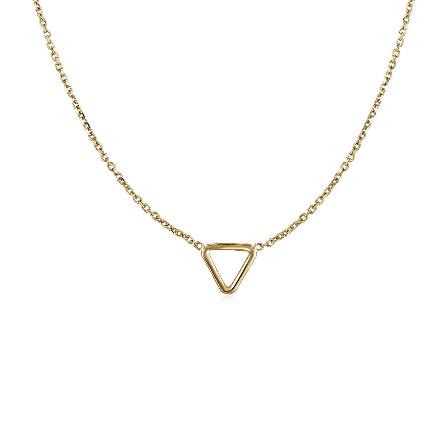 14k Yellow Gold Necklace with Petite Open Triangle Pendantrx03396-17-rx03396-17