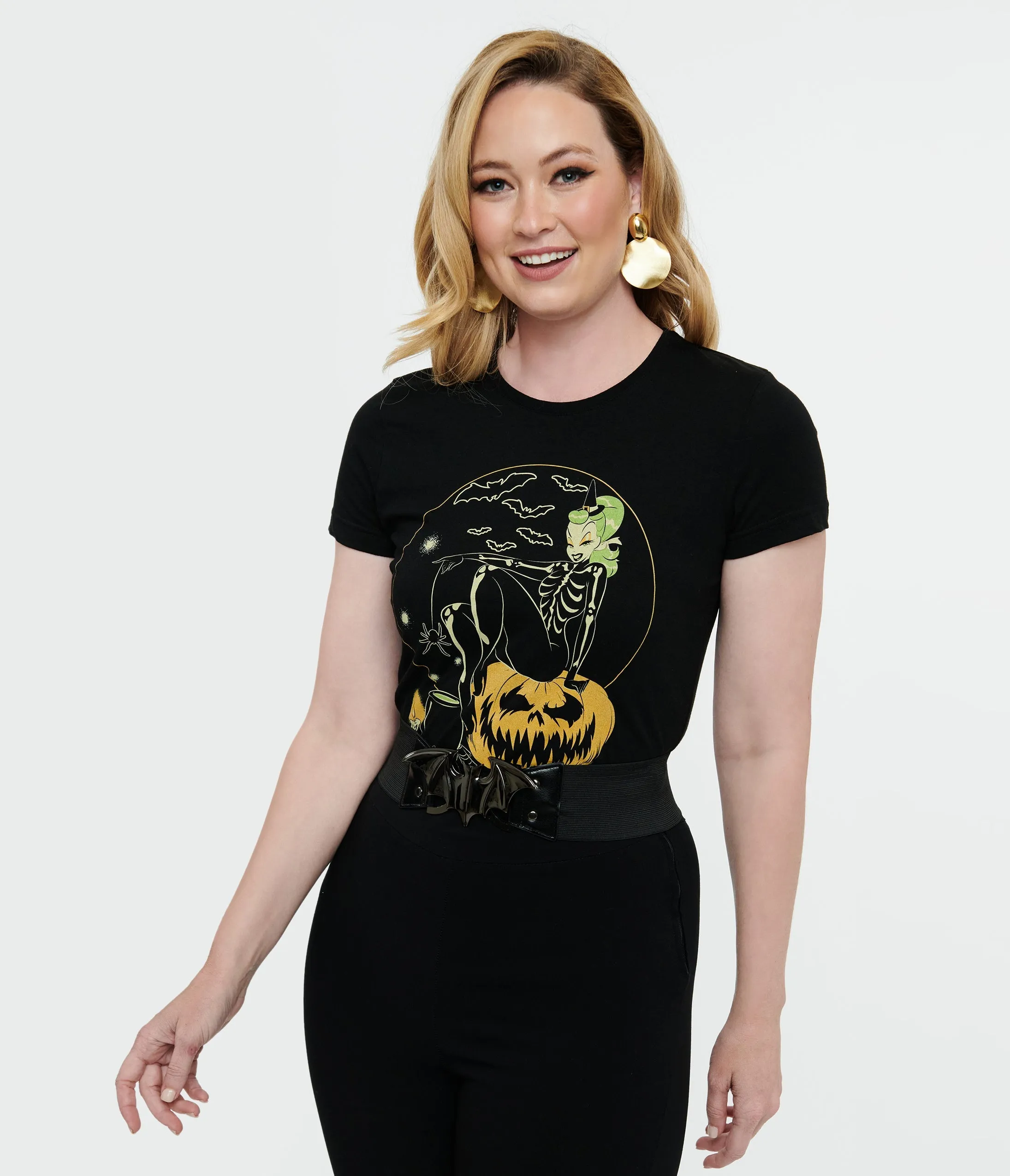 1950s Black Hallowitch Fitted Graphic Tee