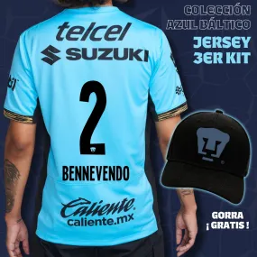 2 Pablo Bennevendo - Colección Azul Báltico - Jersey Tercer Kit + Gorra de Regalo