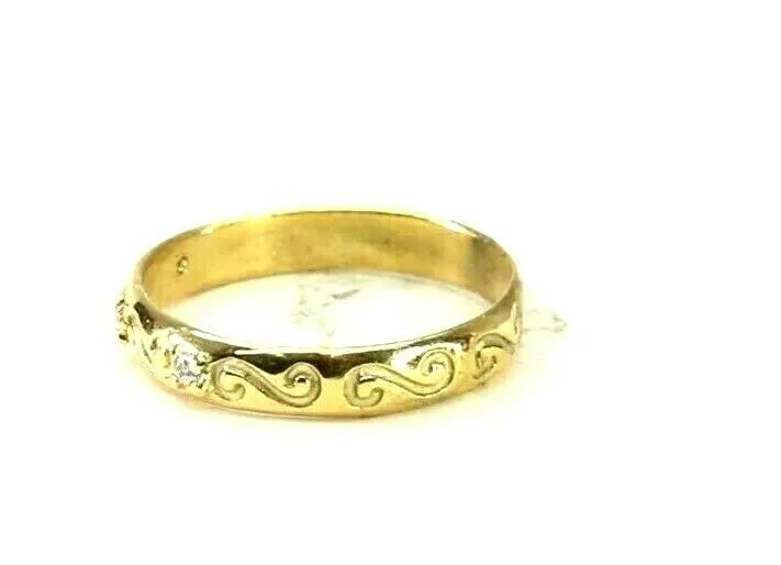 22k Ring Solid Gold ELEGANT Charm Ladies Band SIZE 7.75 RESIZABLE r2940mon