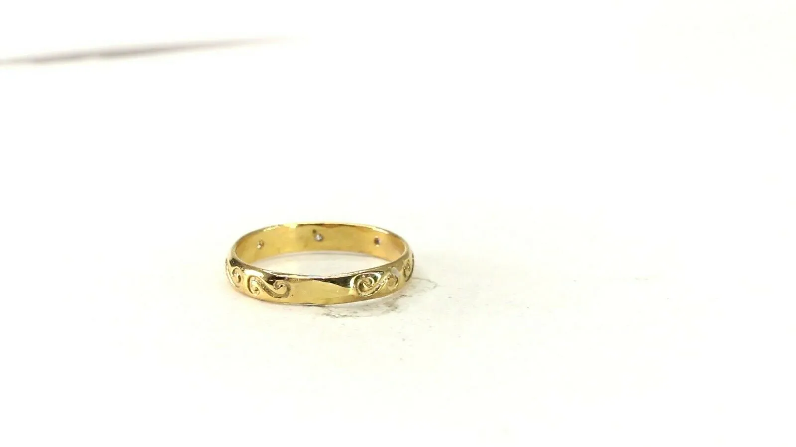 22k Ring Solid Gold ELEGANT Charm Ladies Band SIZE 7.75 RESIZABLE r2940mon