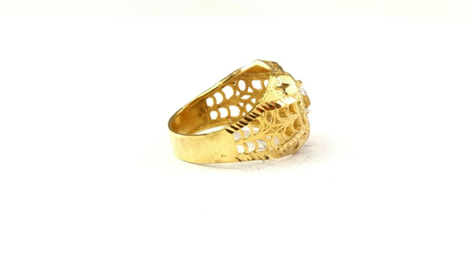 22k Ring Solid Gold ELEGANT Charm Mens Band SIZE 11.26 RESIZABLE r2592mon