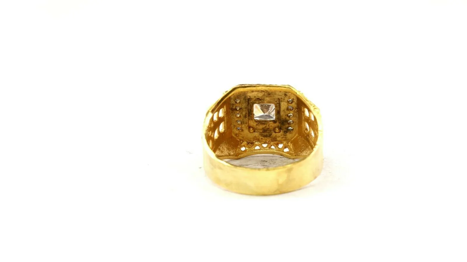 22k Ring Solid Gold ELEGANT Charm Mens Band SIZE 11.26 RESIZABLE r2592mon