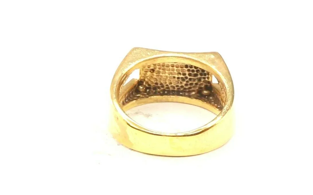 22k Ring Solid Gold ELEGANT Charm Mens Leaf Band SIZE 7.50 RESIZABLE r2446