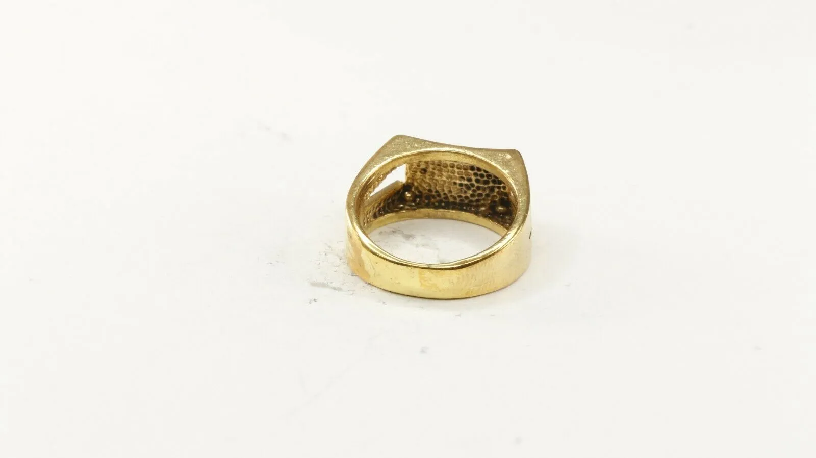 22k Ring Solid Gold ELEGANT Charm Mens Leaf Band SIZE 7.50 RESIZABLE r2446