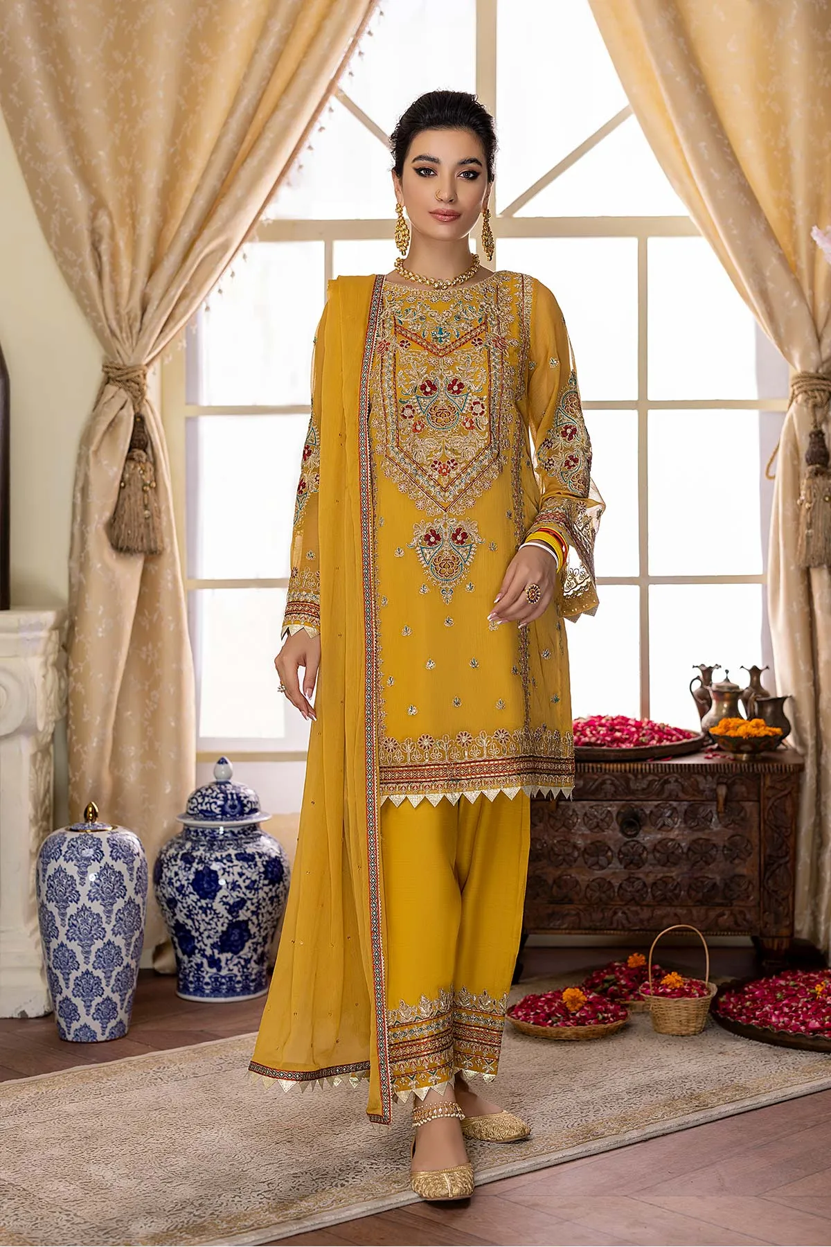 3-Pc Charizma Unstitched Polly Chiffon Collection CPC22-01