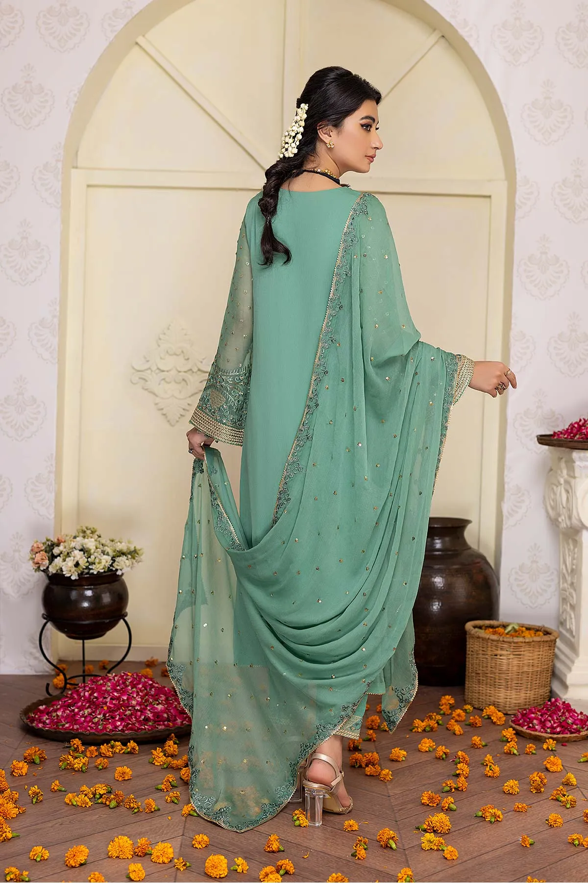 3-Pc Charizma Unstitched Polly Chiffon Collection CPC22-04