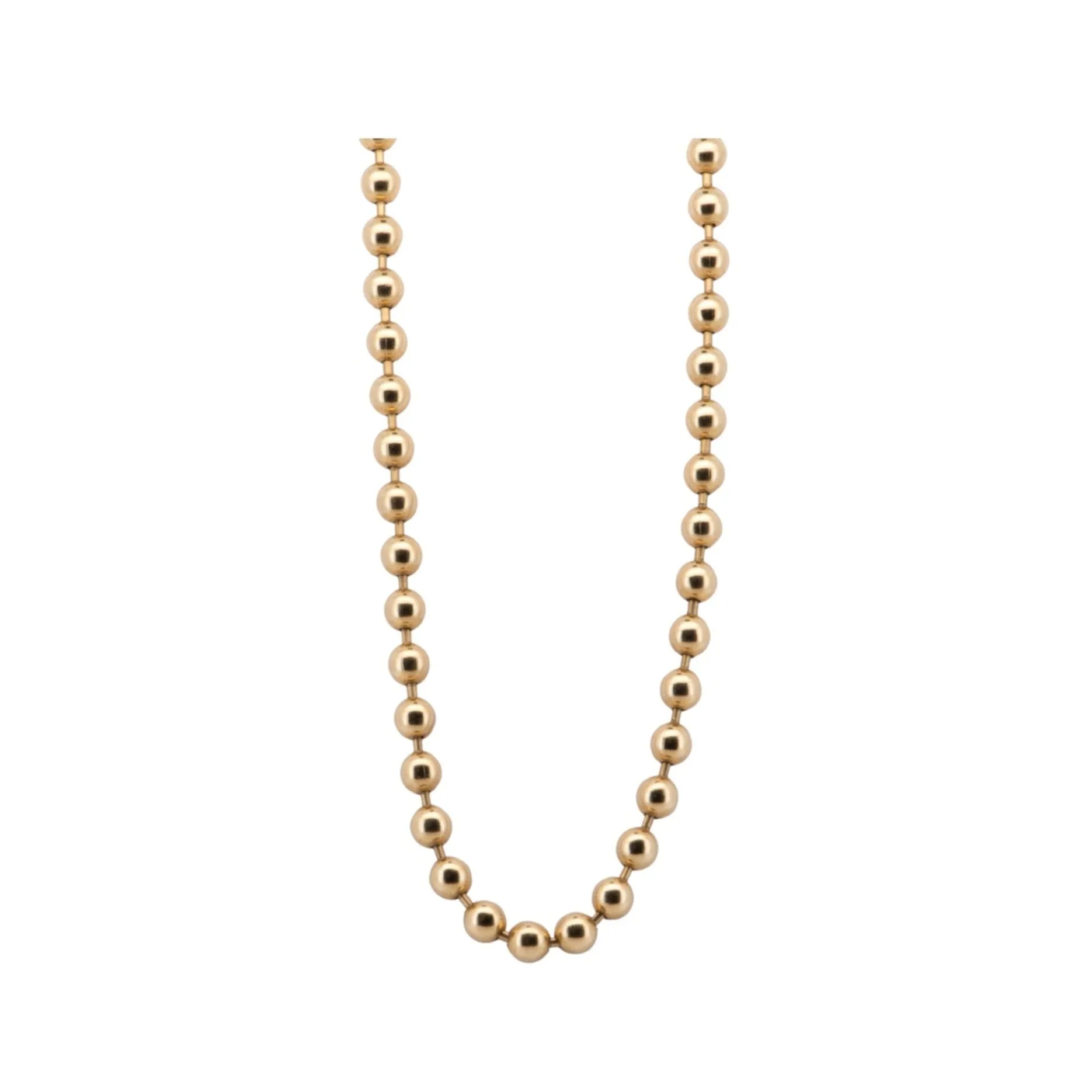 3mm Gold Bead Necklace 19.5 Customizable 18K Gold Heavy 14g+ R4574