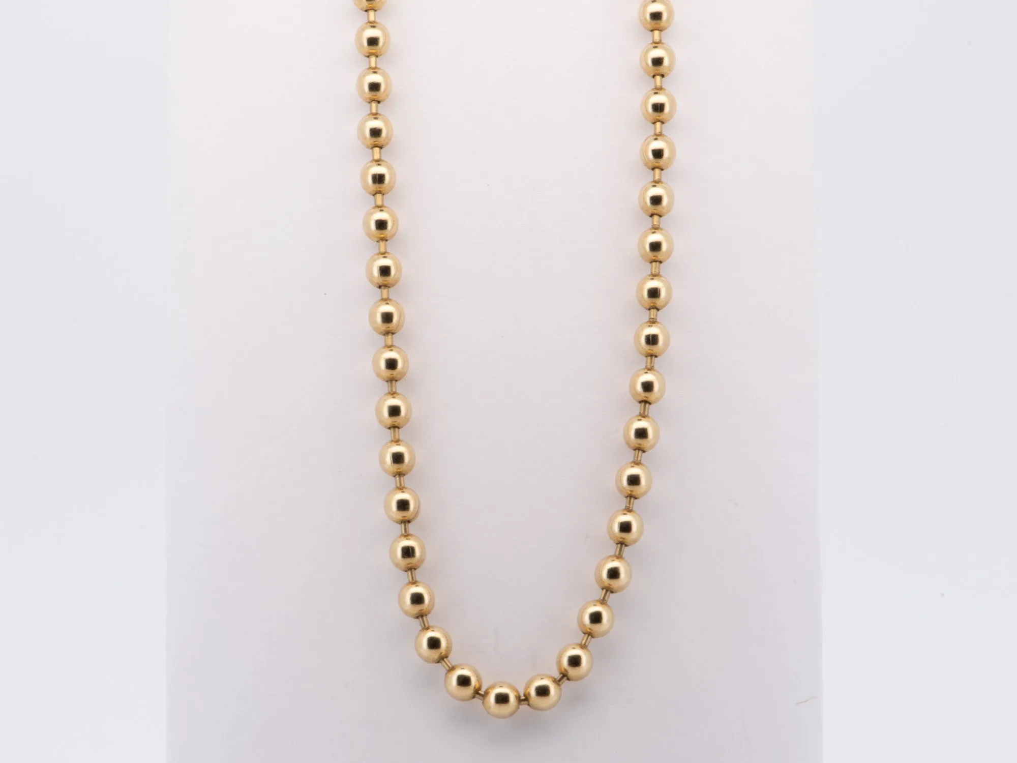 3mm Gold Bead Necklace 19.5 Customizable 18K Gold Heavy 14g+ R4574