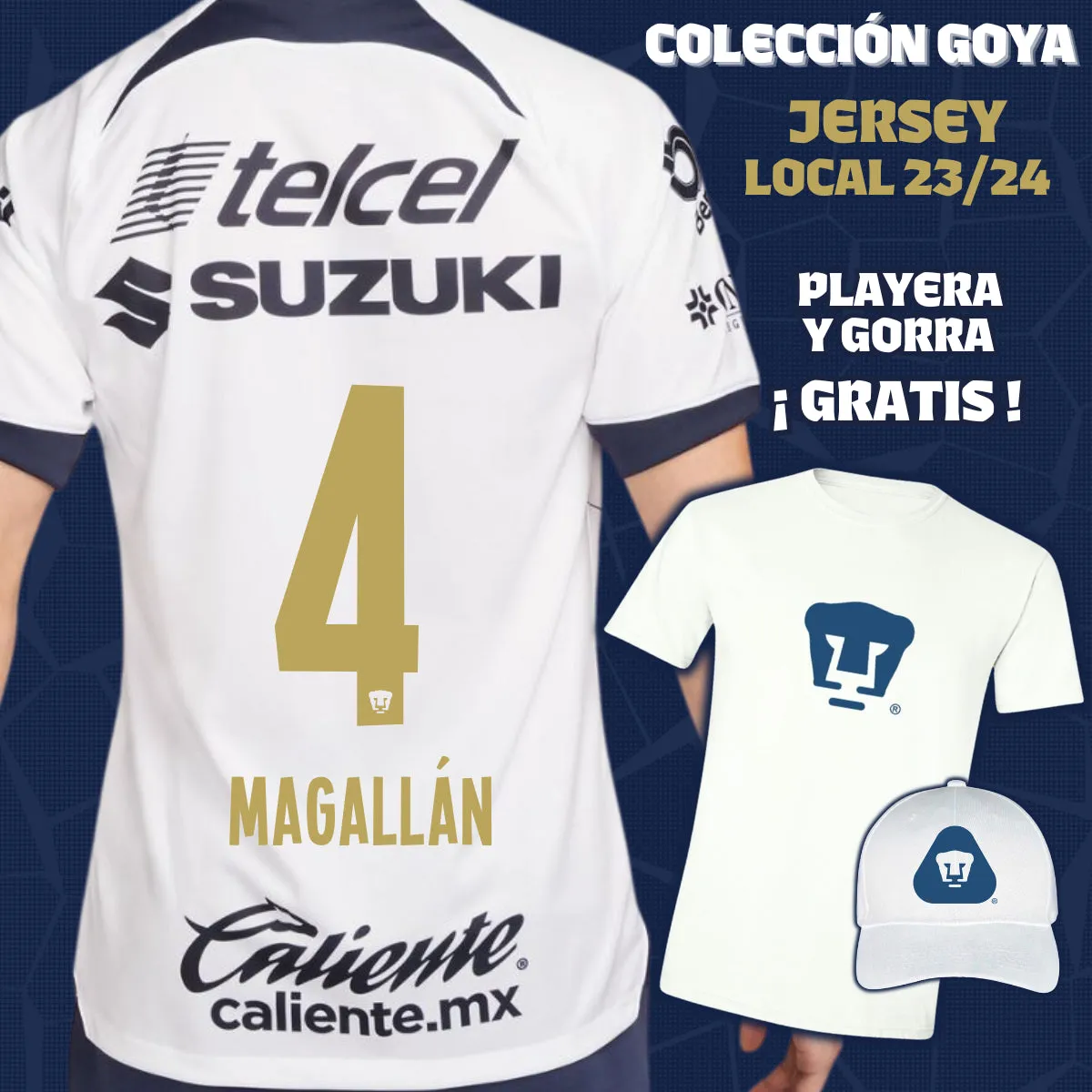 4 Lisandro Magallán - Colección Goya Hombre - Jersey Local + Playera y Gorra de Regalo