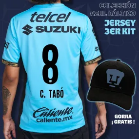 8 Christian Tabó - Colección Azul Báltico - Jersey Tercer Kit + Gorra de Regalo