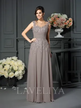 A-line Scoop Beading Floor-Length Chiffon Mother of the Bride Dress  #XM230047