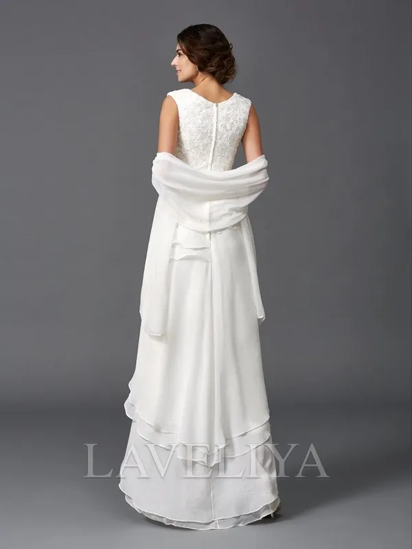 A-line Scoop Ruffles Ankle-Length Chiffon Mother of the Bride Dress  #XM230003