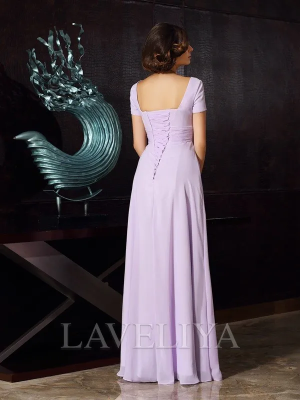 A-line Square Ruffles Floor-Length Chiffon Mother of the Bride Dress  #XM230188