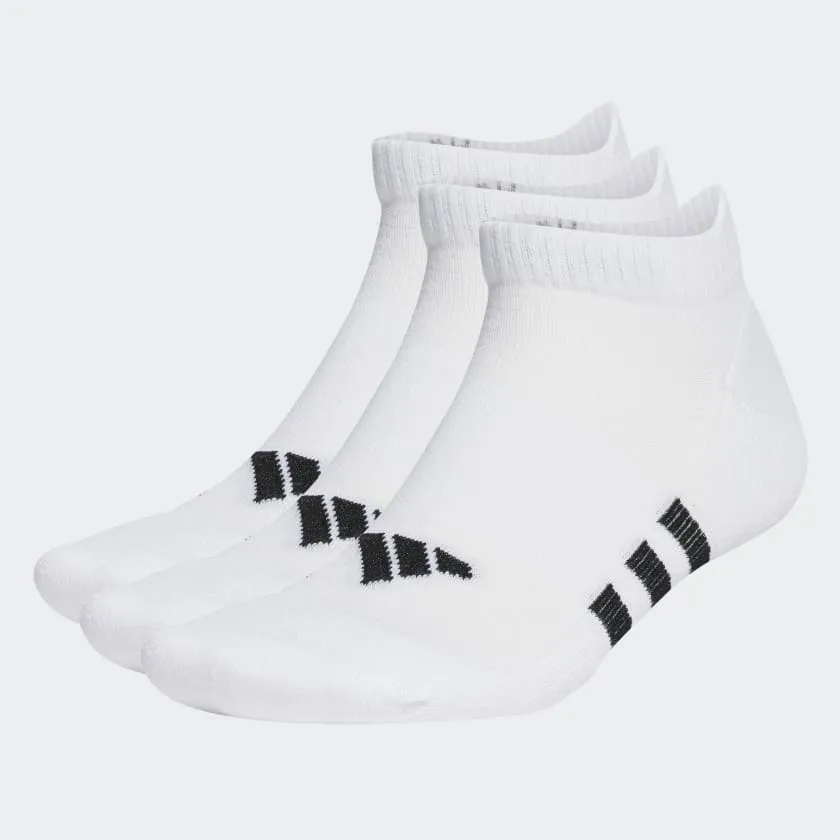 ADIDAS UNISEX PERFORMANCE CUSHIONED LOW 3 PAIRS WHITE SOCKS