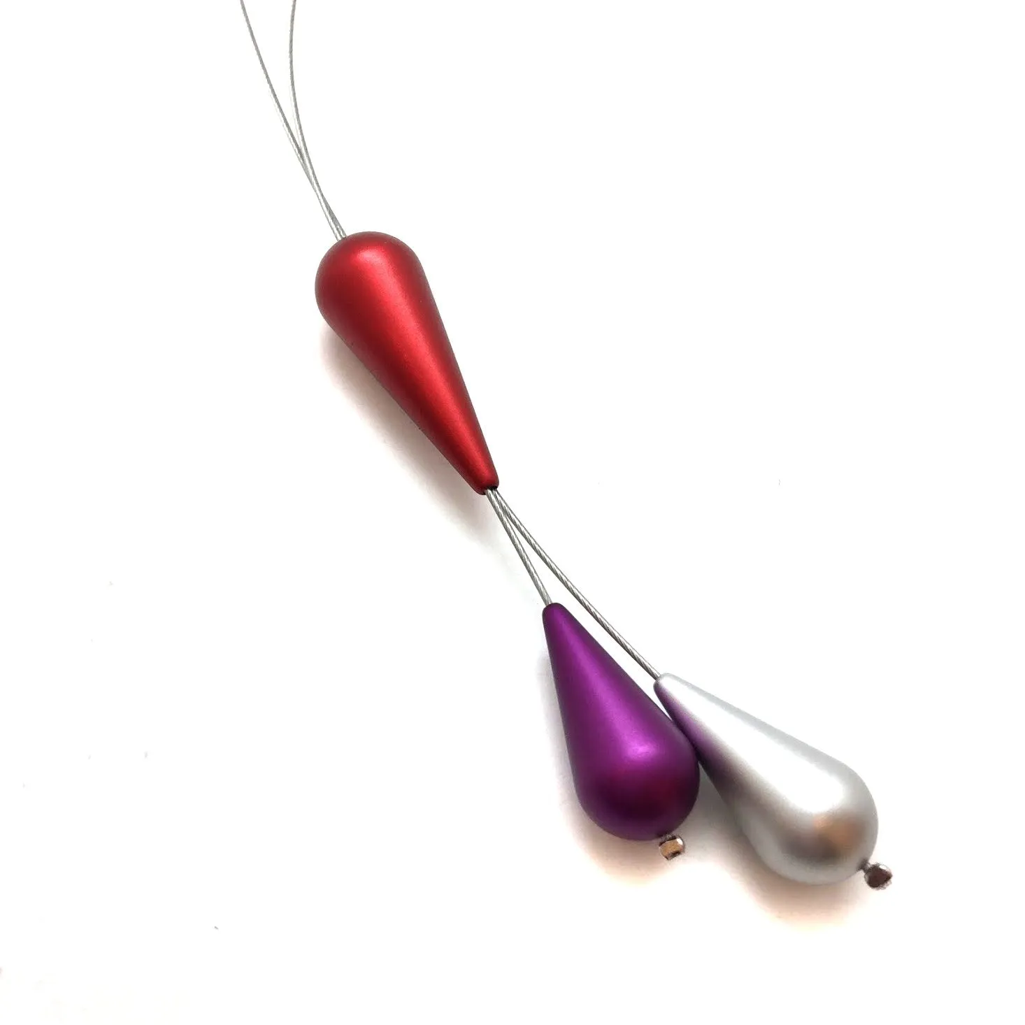 Adjustable Bolo Necklace- Red and Purple