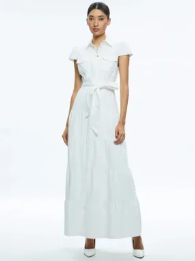 Alice + Olivia - Miranda Denim Maxi Dress - Off White