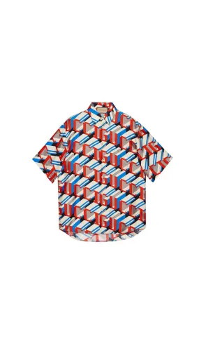 All Over Logo Print Shirt - Multicolor