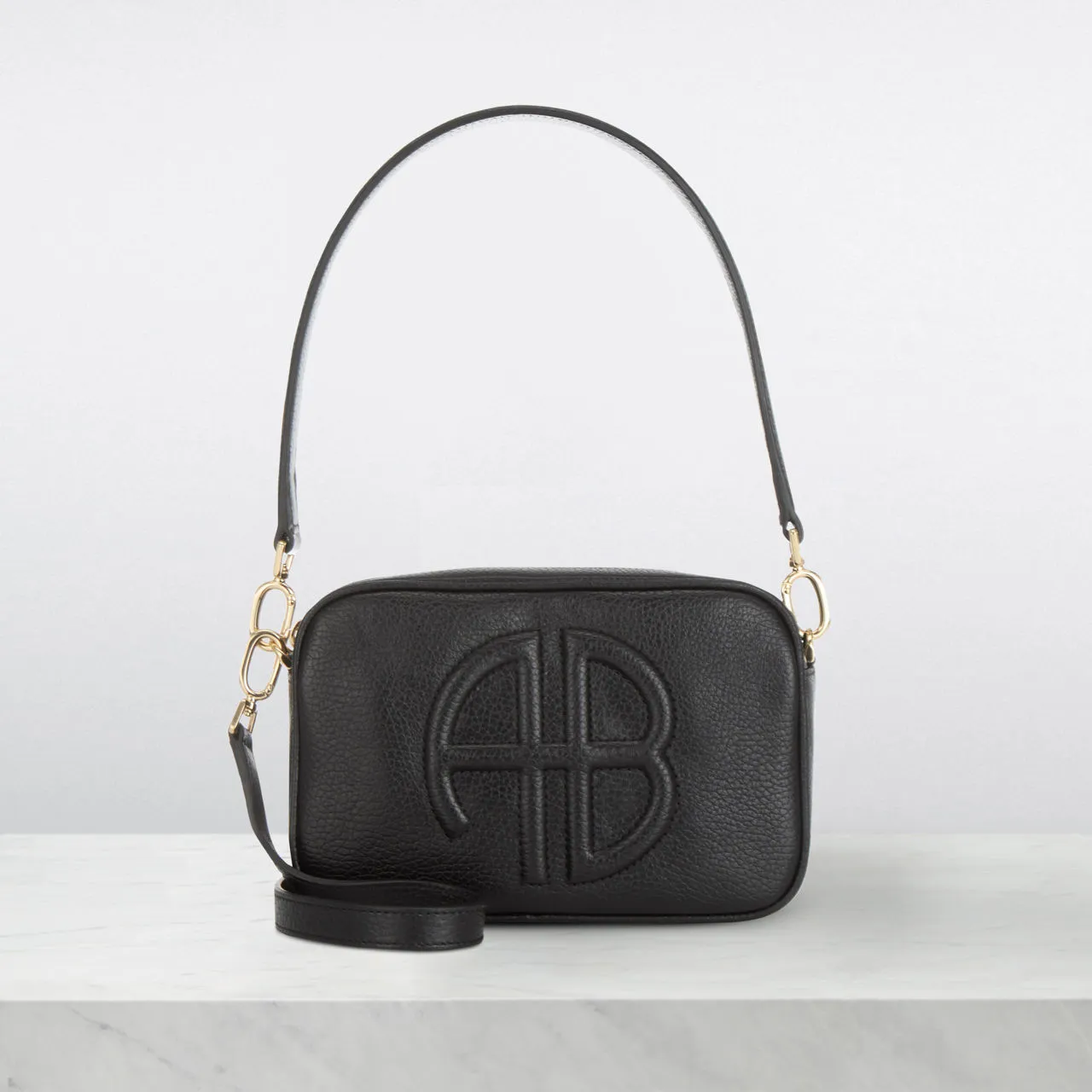 ANINE BING Lili Leather Crossbody Bag - Black Pebbled