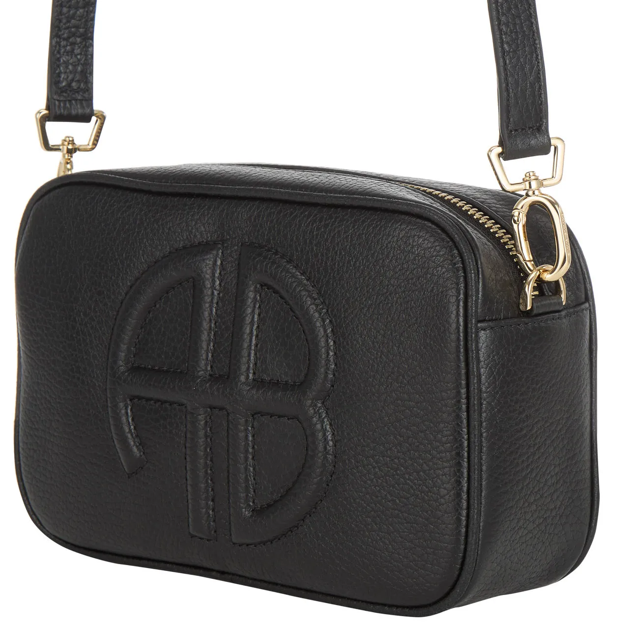 ANINE BING Lili Leather Crossbody Bag - Black Pebbled