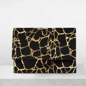 AOIFE MULLANE Printed Flap Clutch - Black