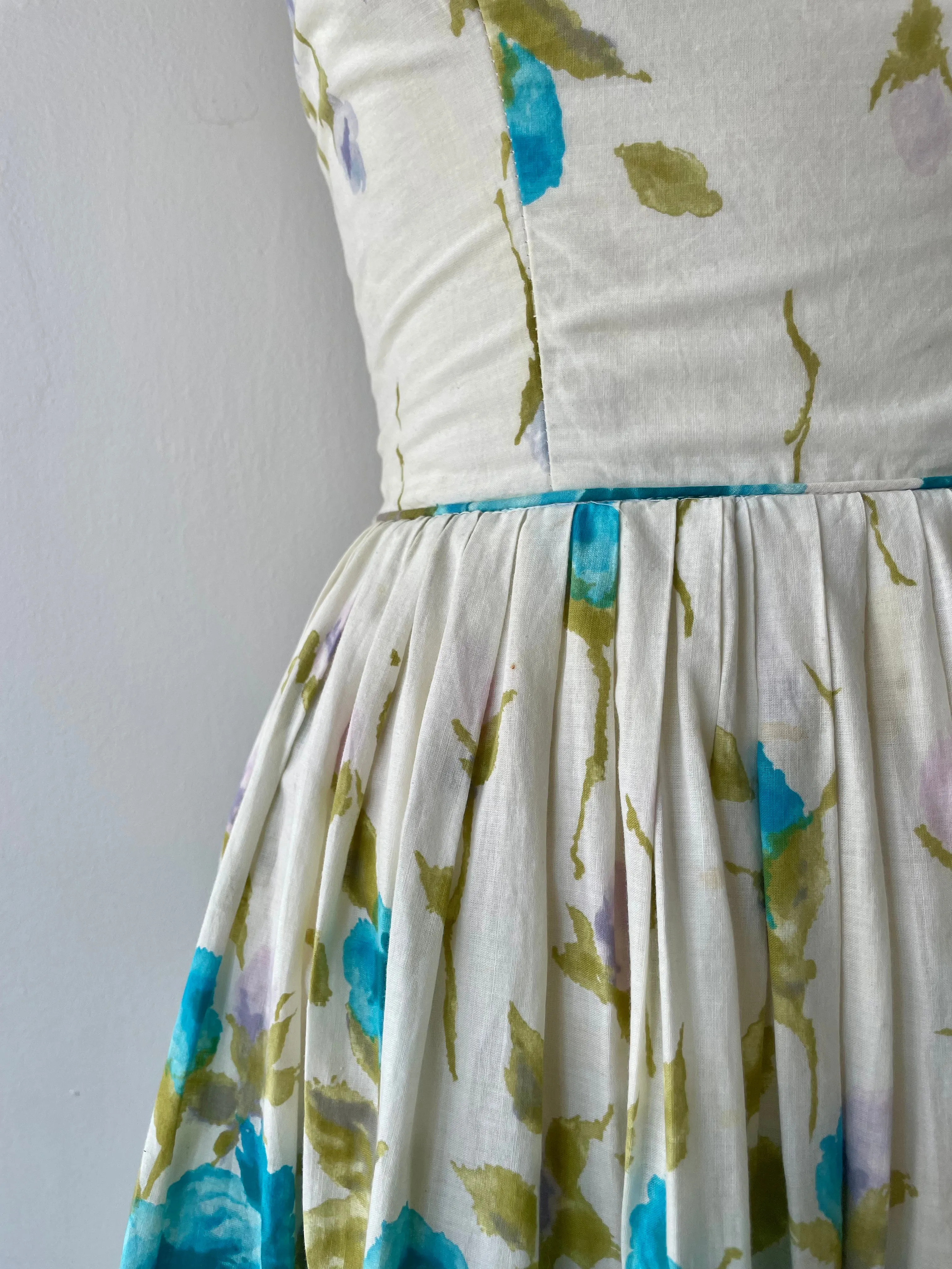 Aquarelle Cotton Dress | 1950s