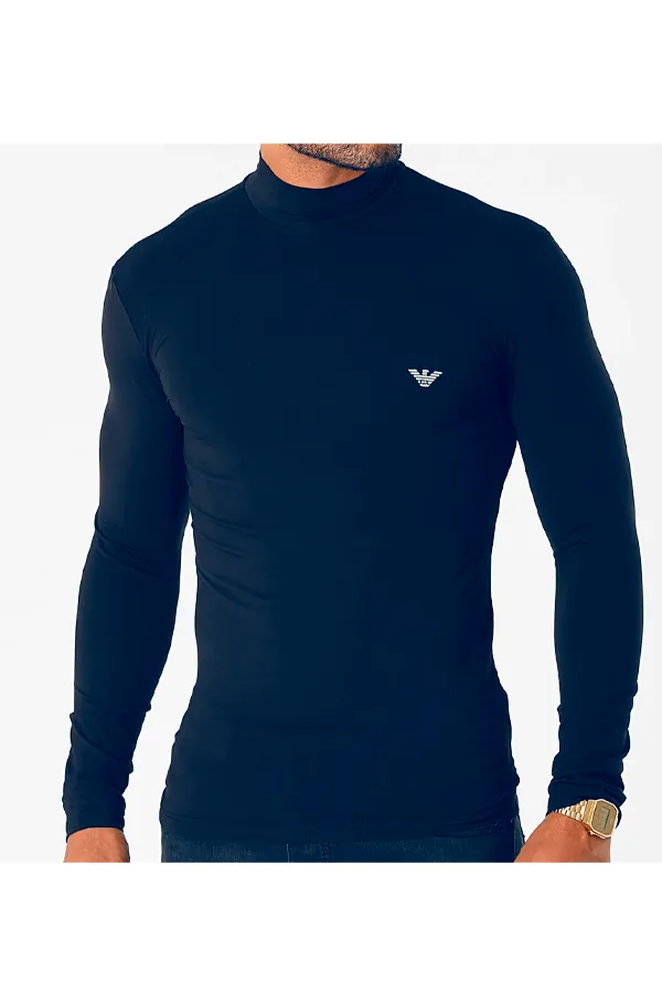 Armani Turtleneck Slim Jersey Navy