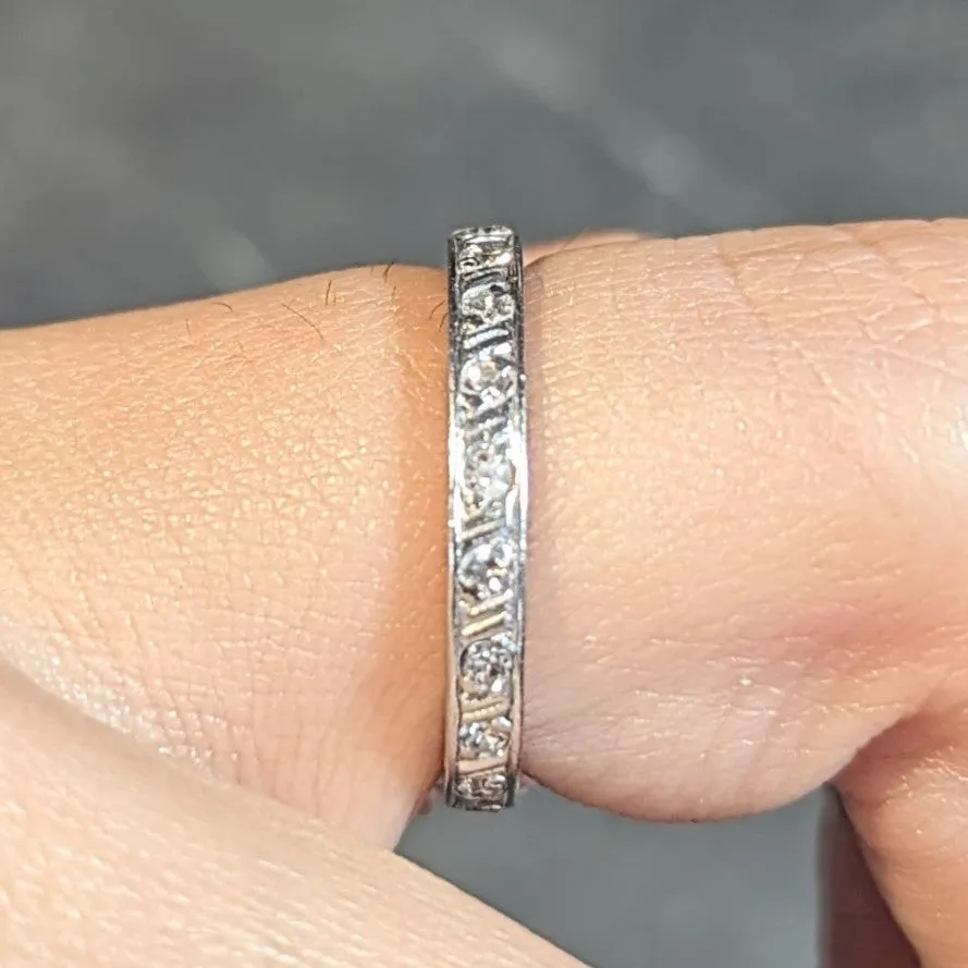 Art Deco 0.60 CTW Diamond Platinum Scrolling Band Ring