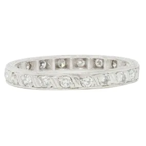 Art Deco 0.60 CTW Diamond Platinum Scrolling Band Ring