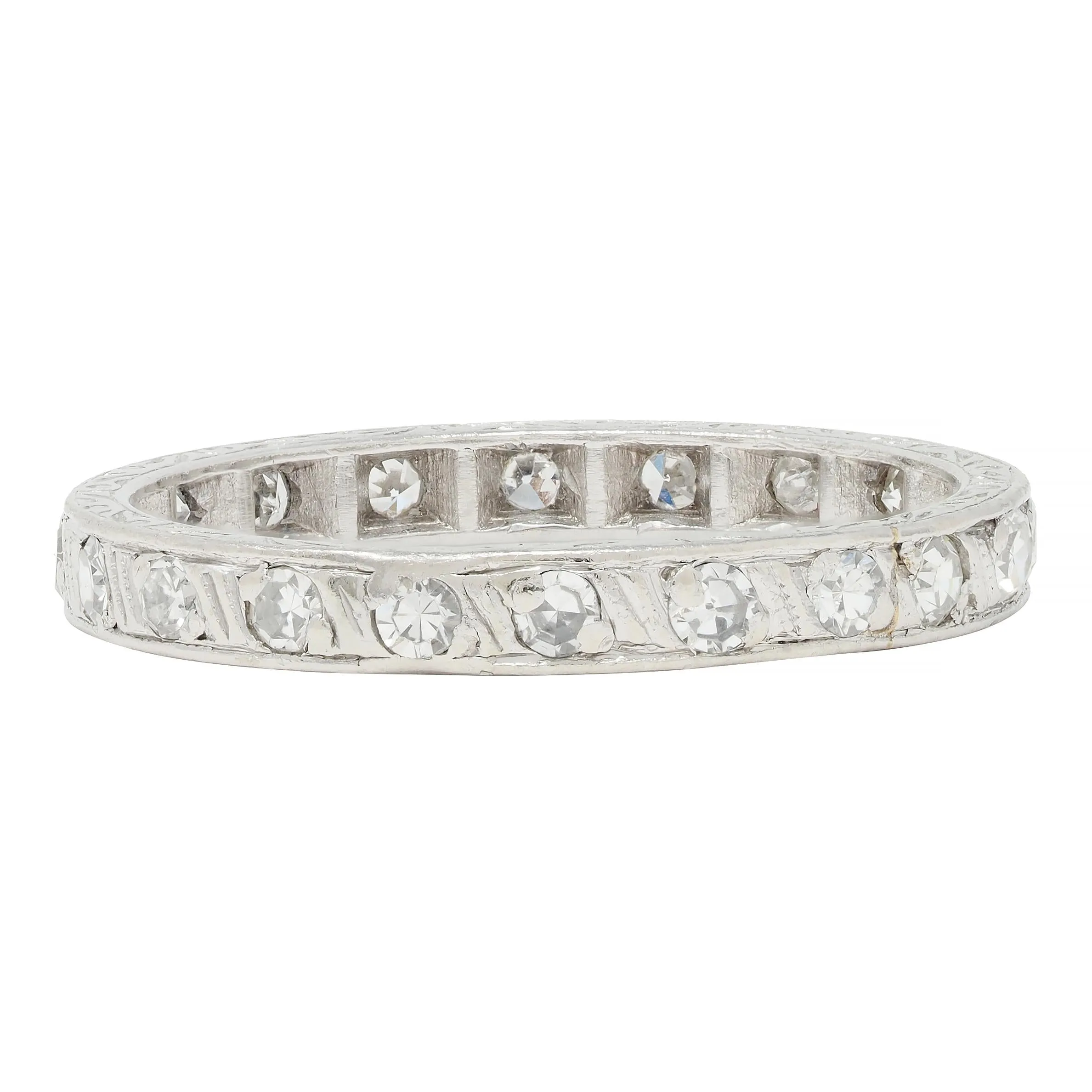 Art Deco 0.60 CTW Diamond Platinum Scrolling Band Ring