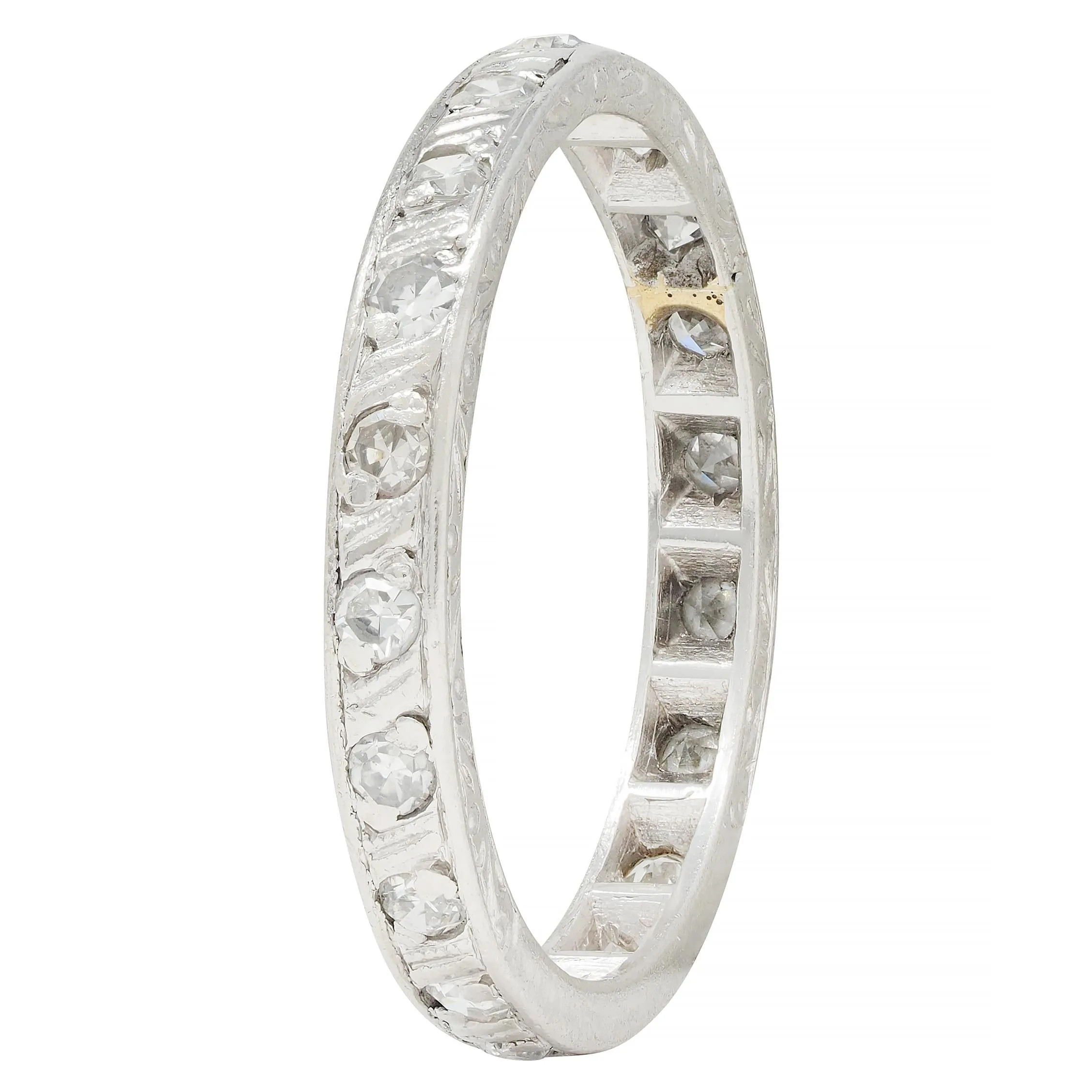 Art Deco 0.60 CTW Diamond Platinum Scrolling Band Ring