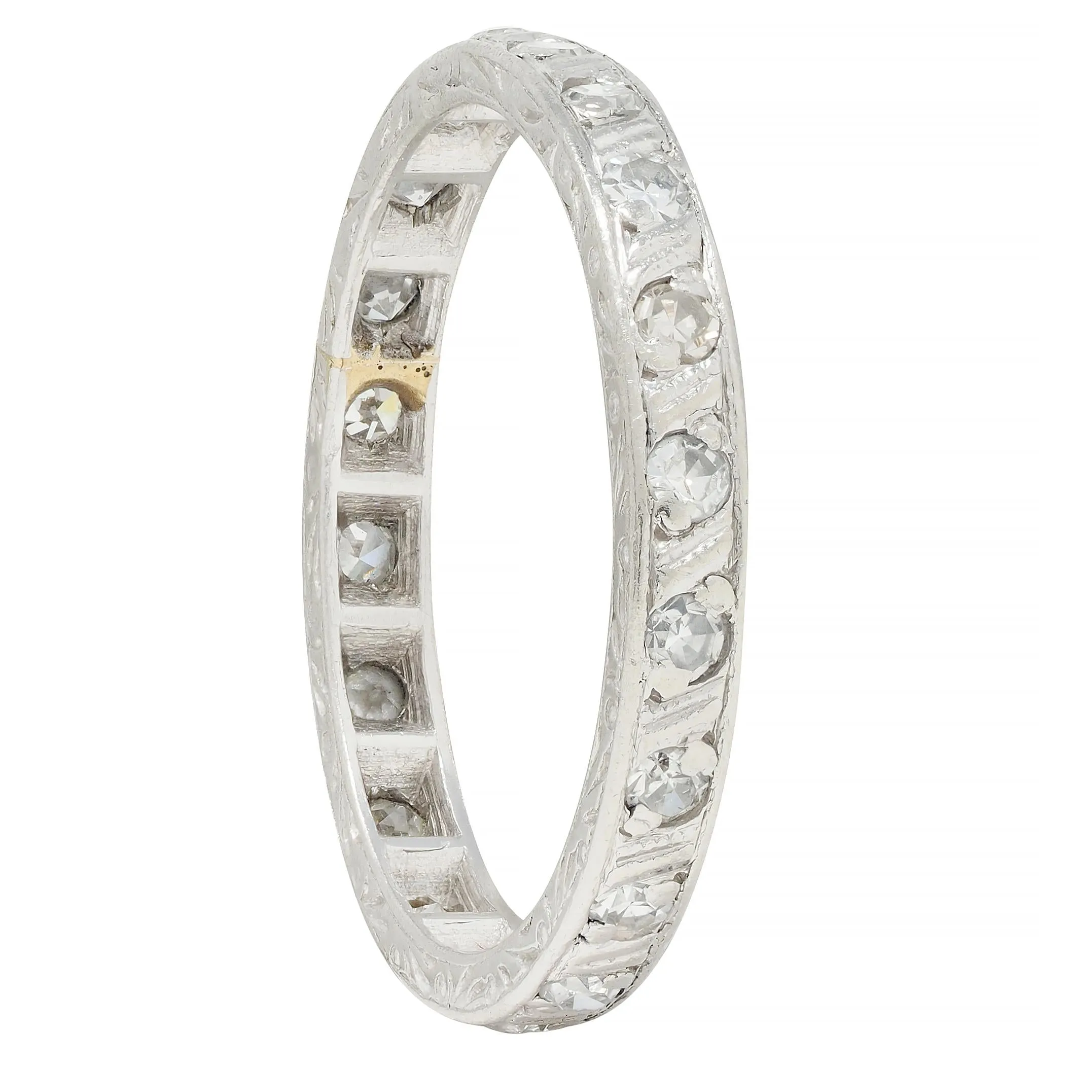 Art Deco 0.60 CTW Diamond Platinum Scrolling Band Ring