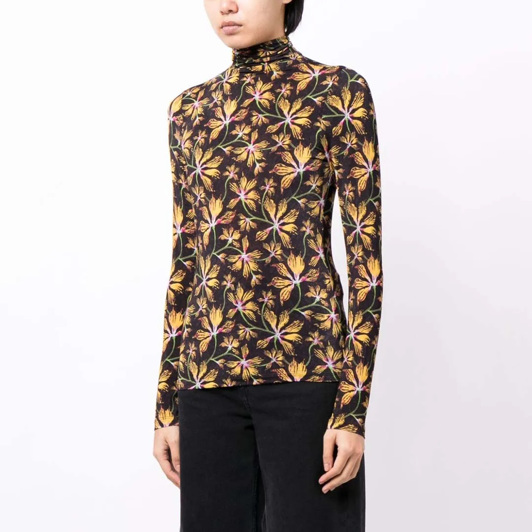 AURELIA TURTLENECK TOP FLORAL MAPLE