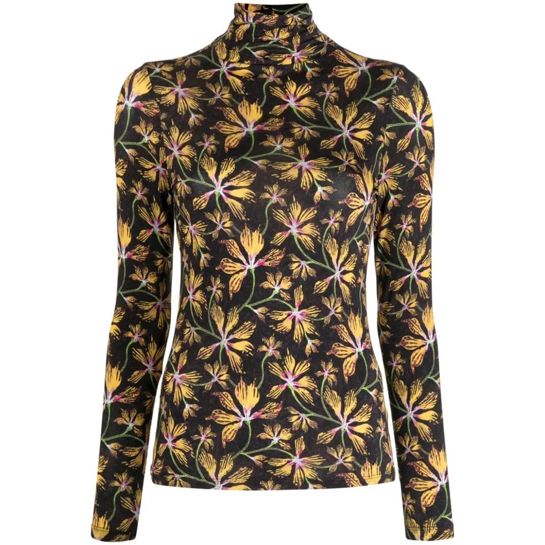 AURELIA TURTLENECK TOP FLORAL MAPLE