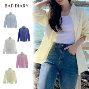 BADDIARY  |Casual Style Long Sleeves Plain Shirts & Blouses