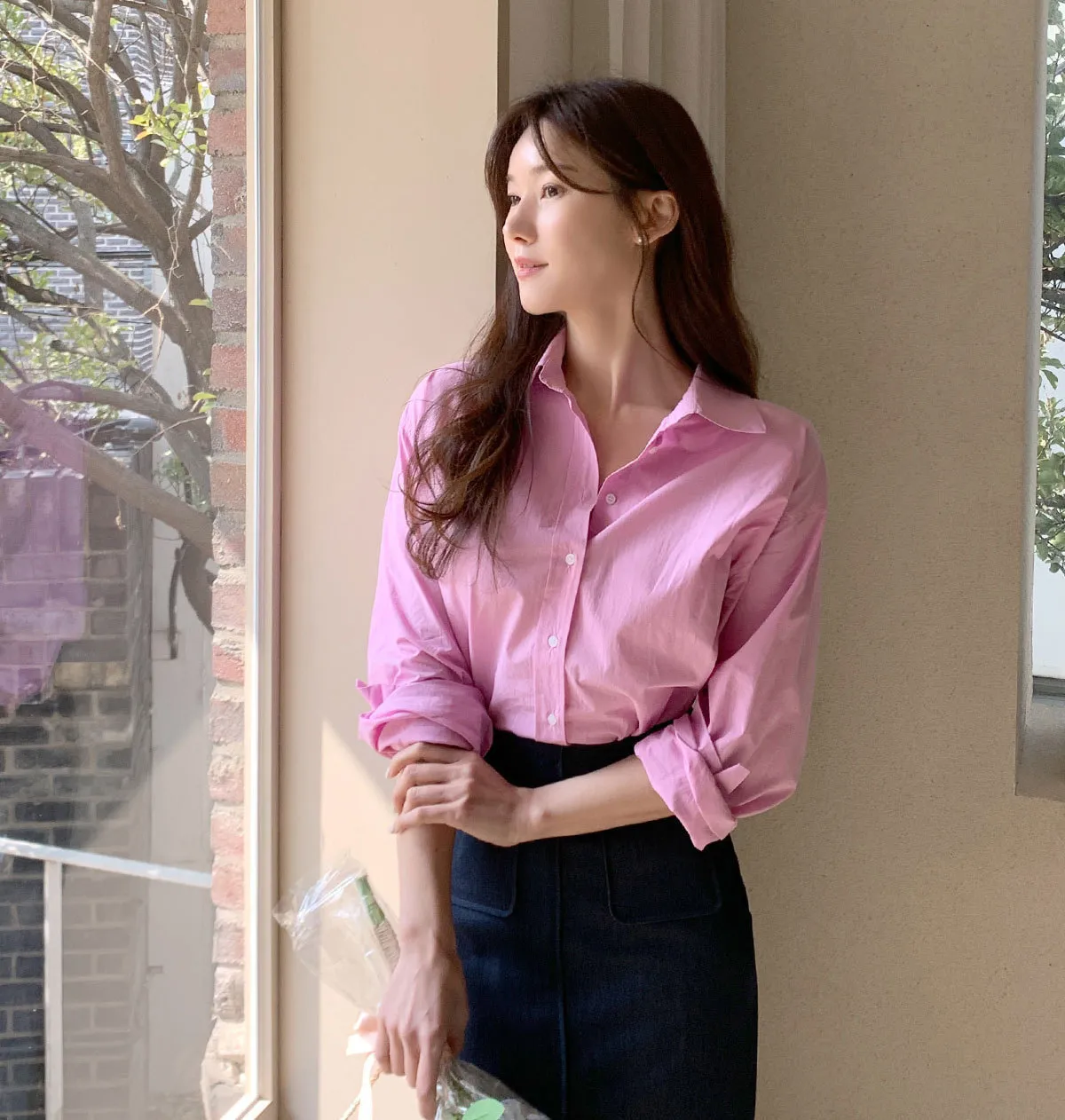 BADDIARY  |Casual Style Long Sleeves Plain Shirts & Blouses