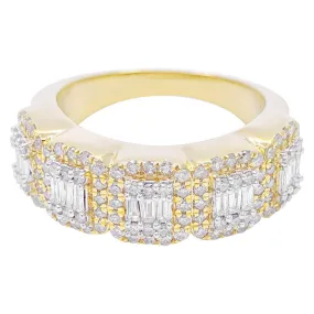 Baguette Cluster .90cttw Diamond Ring 10K Gold