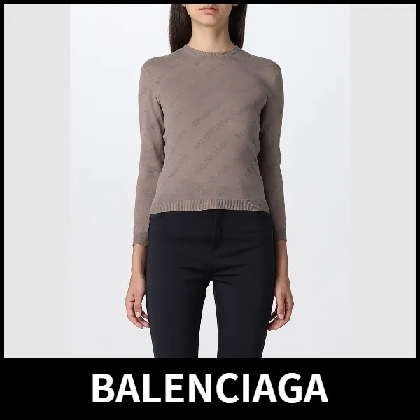 BALENCIAGA  |Long Sleeves Logo V-neck & Crew neck