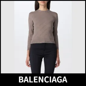 BALENCIAGA  |Long Sleeves Logo V-neck & Crew neck