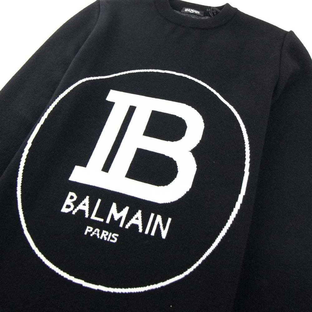 BALMAIN  |Crew Neck Long Sleeves Cotton Logo Luxury Sweatshirts