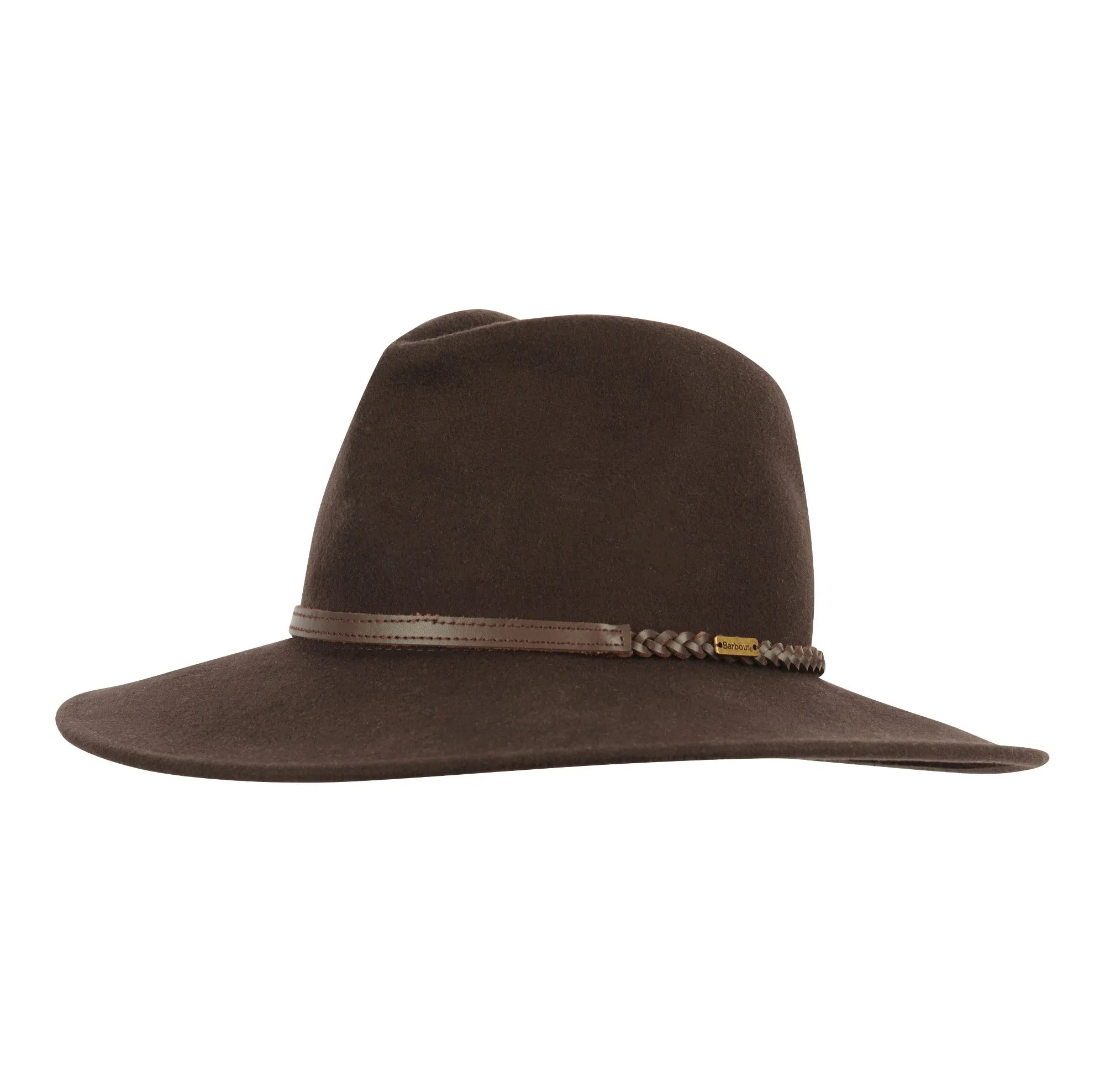 Barbour Women's Hut Tack Fedora Hat in Chocolate